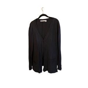 Wilt women’s black 100% cotton button, front cardigan, sweater size large